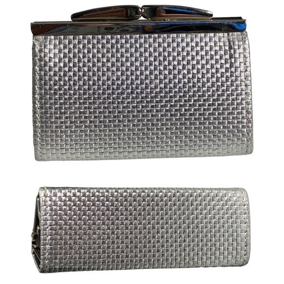 Mini Coin Purse Silver Structured Kiss Lock - Picture 6 of 8